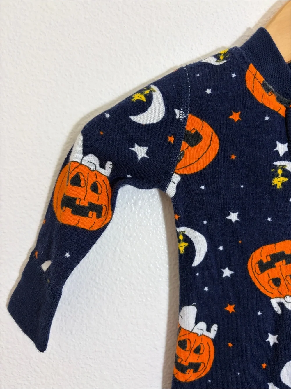 Hanna Andersson Navy Snoopy Peanuts Pumpkins Organic Cotton One Piece Pajamas